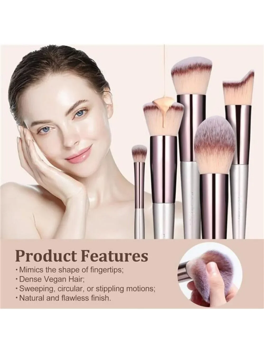 BSMALL Makeup Brush Set 18pcs Foundation Blush Eyeshadow Concealer Powder Kit